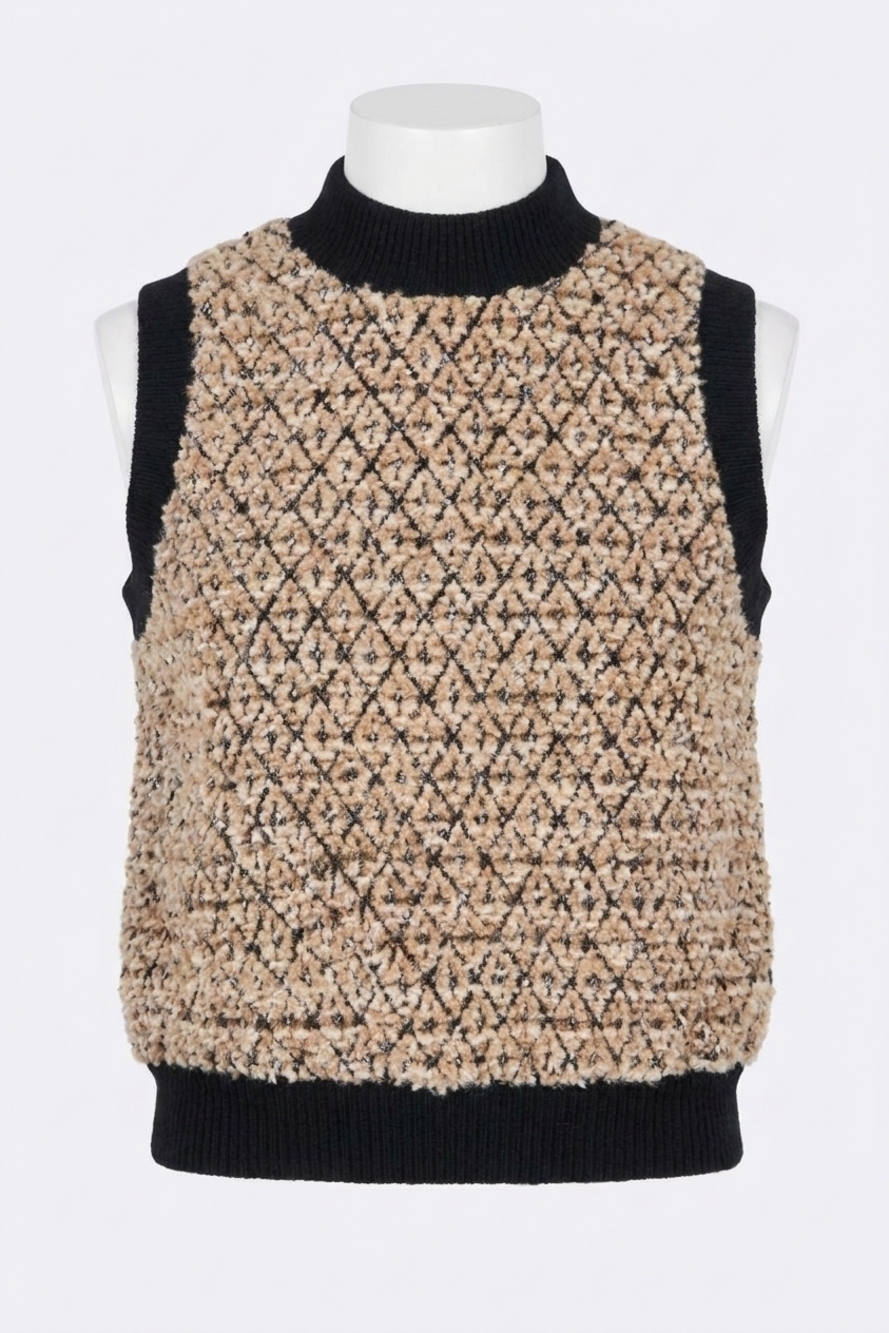 NEW ENDLESS ROSE esme tweed vest in beige